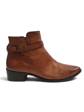 Paul Green Jelinda Cognac Leather Buckle Ankle Boots